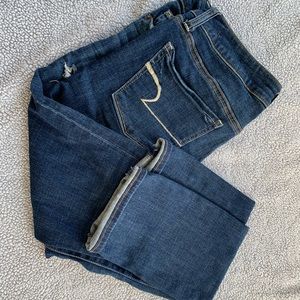 Faux ripped jeans